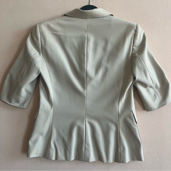 Zanella Blazer Short Sleeve Tan Button Front Career Jacket size 6‎ with Pockets - Picture 6 of 13